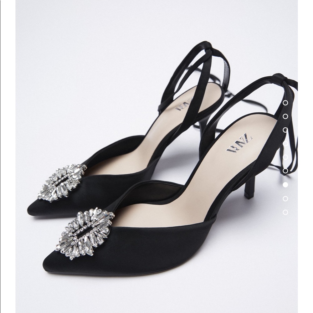 NWT Zara Sparkly strappy heeled shoes - Picture 1 of 5